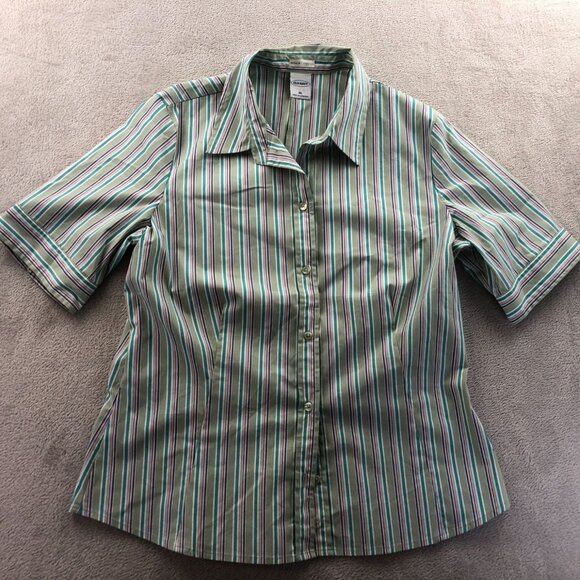 2 Old Navy Women Shirt XL Lot Of Two Vintage Casual Short Sleeve Perfect Stretch - Picture 6 of 13